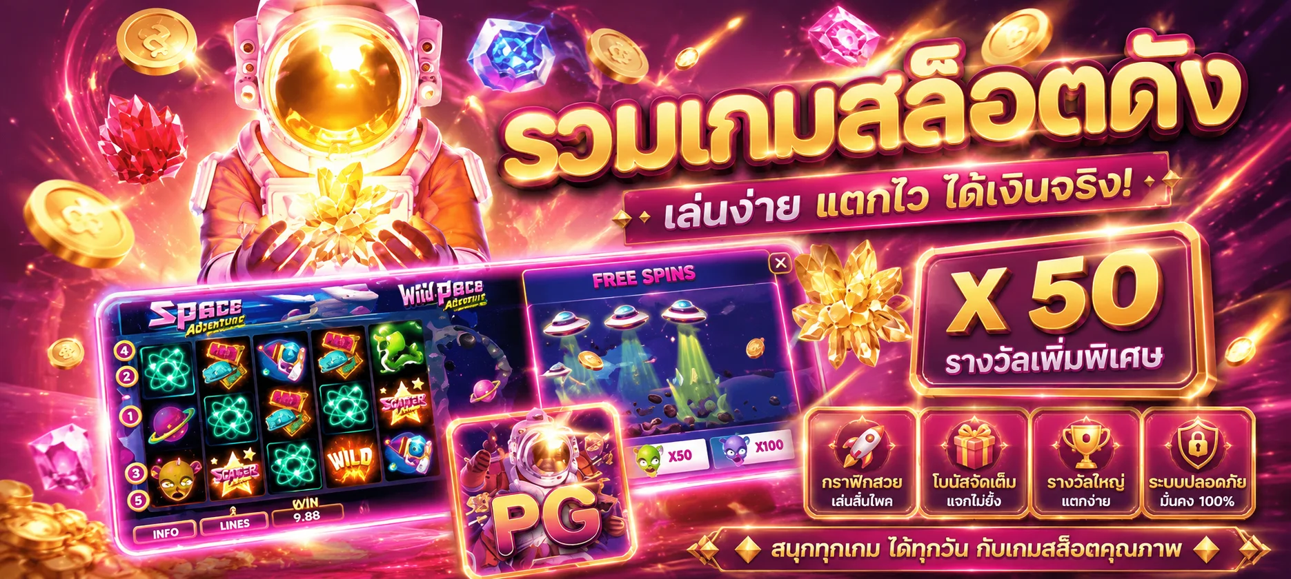 แบนเนอร์โปรโมชั่น PG SLOT TO เครดิตฟรี สมาชิกใหม่ pgslotto.asia